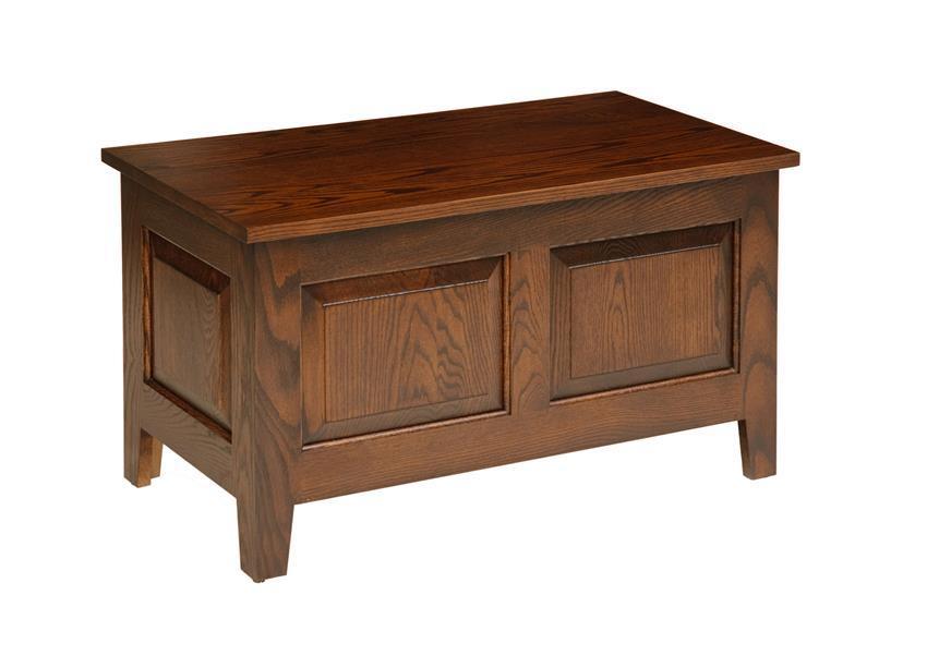 Small Oak Wood Shaker Two Panel Hope Chest from DutchCrafters Amish