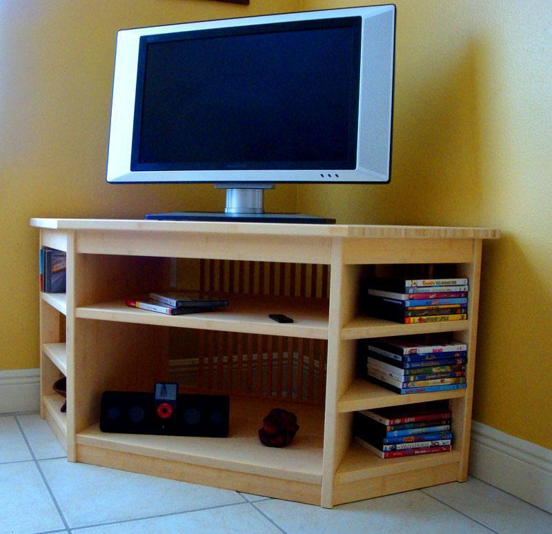 In Stock Bamboo Corner TV Stand