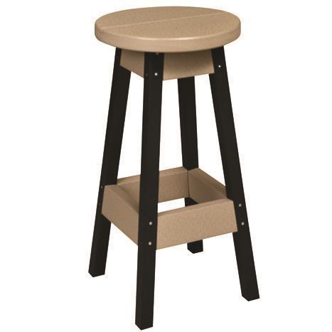 Berlin Gardens 30" Backless Outdoor Poly Bar Stool from
