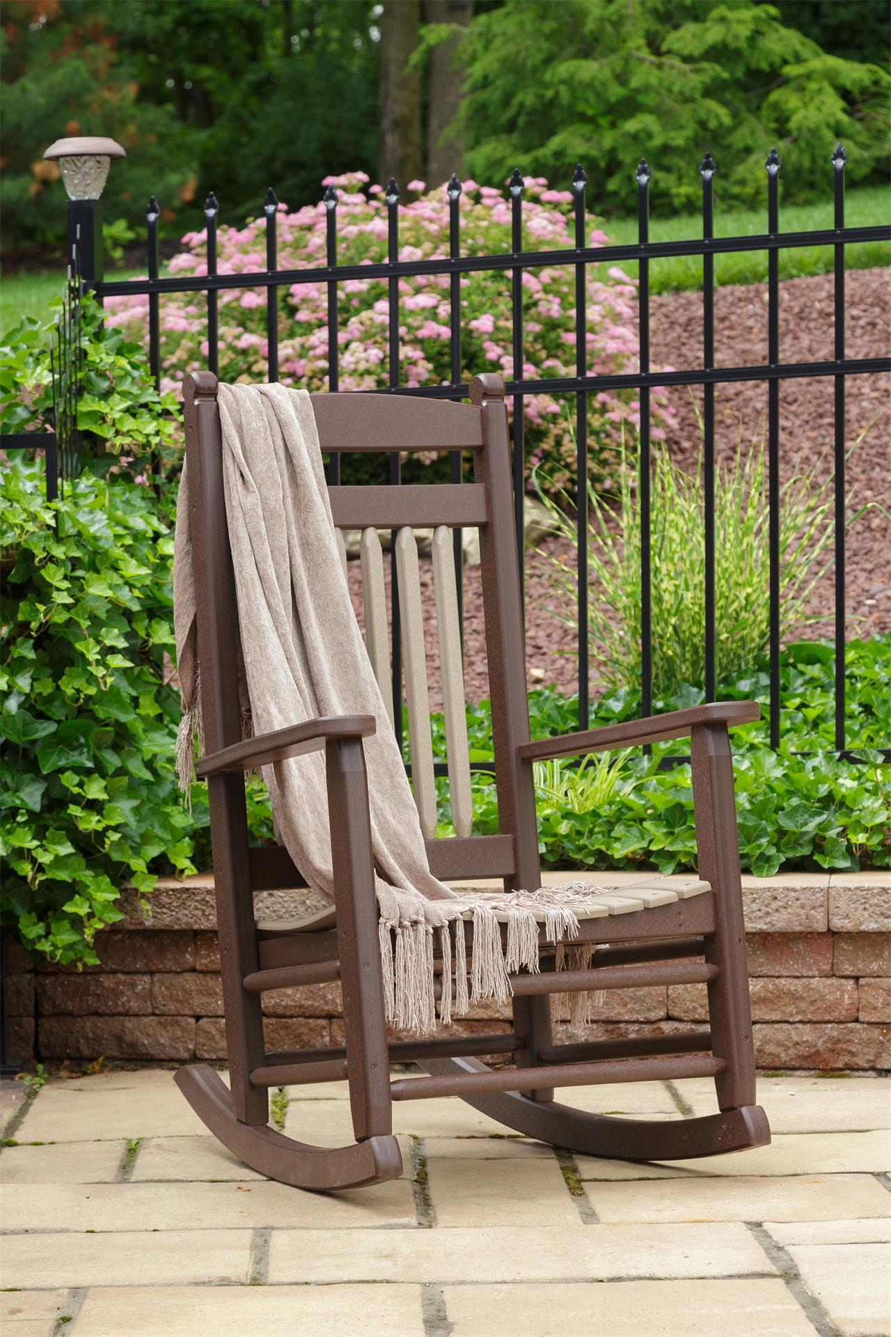 Poly Vertical Slat-Back Porch Rocking Chair |