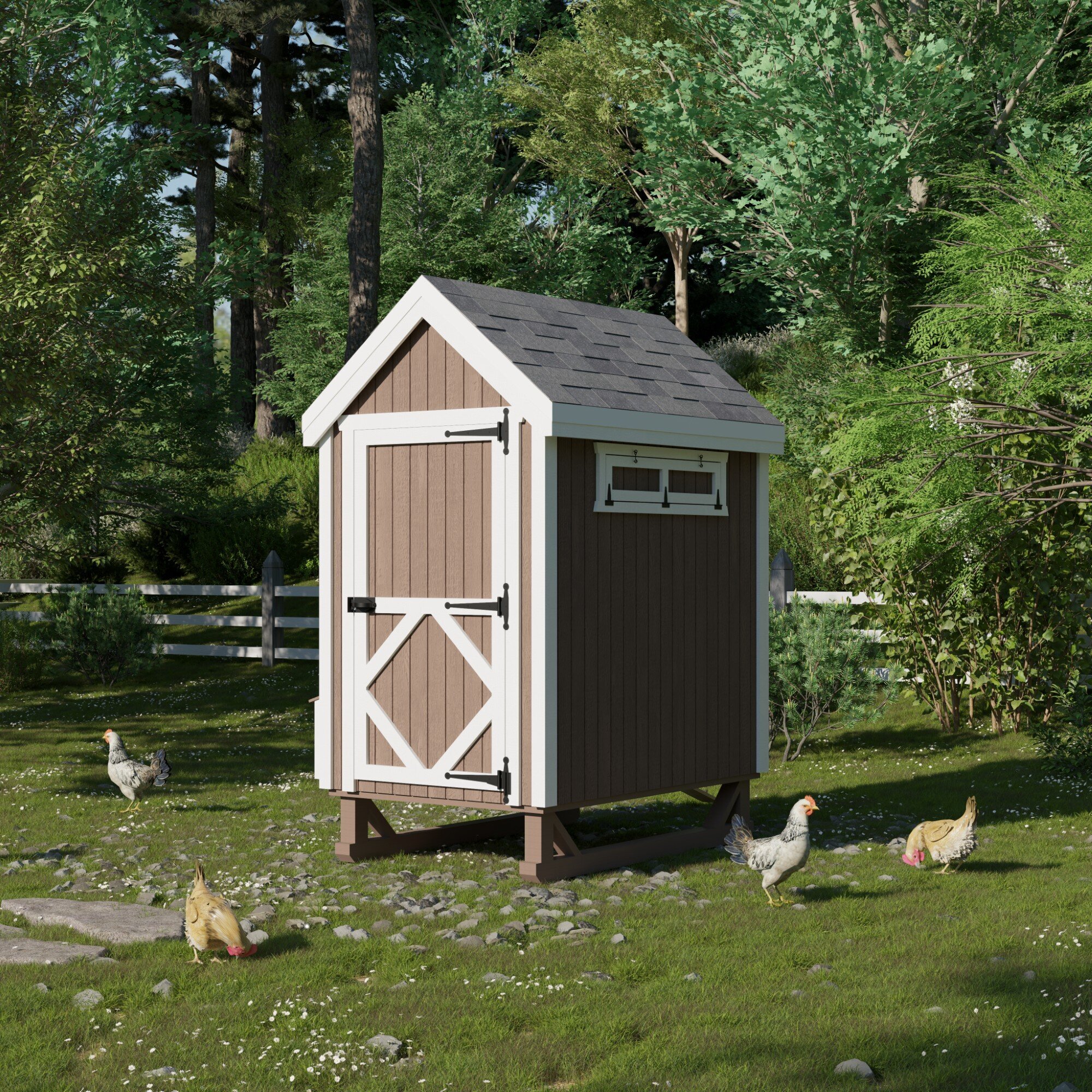 Wood Colonial Chicken Coop from DutchCrafters Amish Furniture