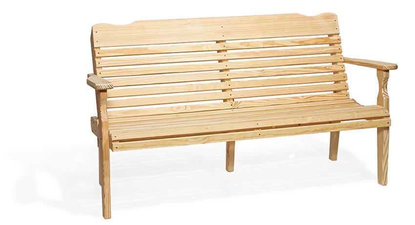 Pine Slat-Back Patio Garden Park Bench | Amish Made |