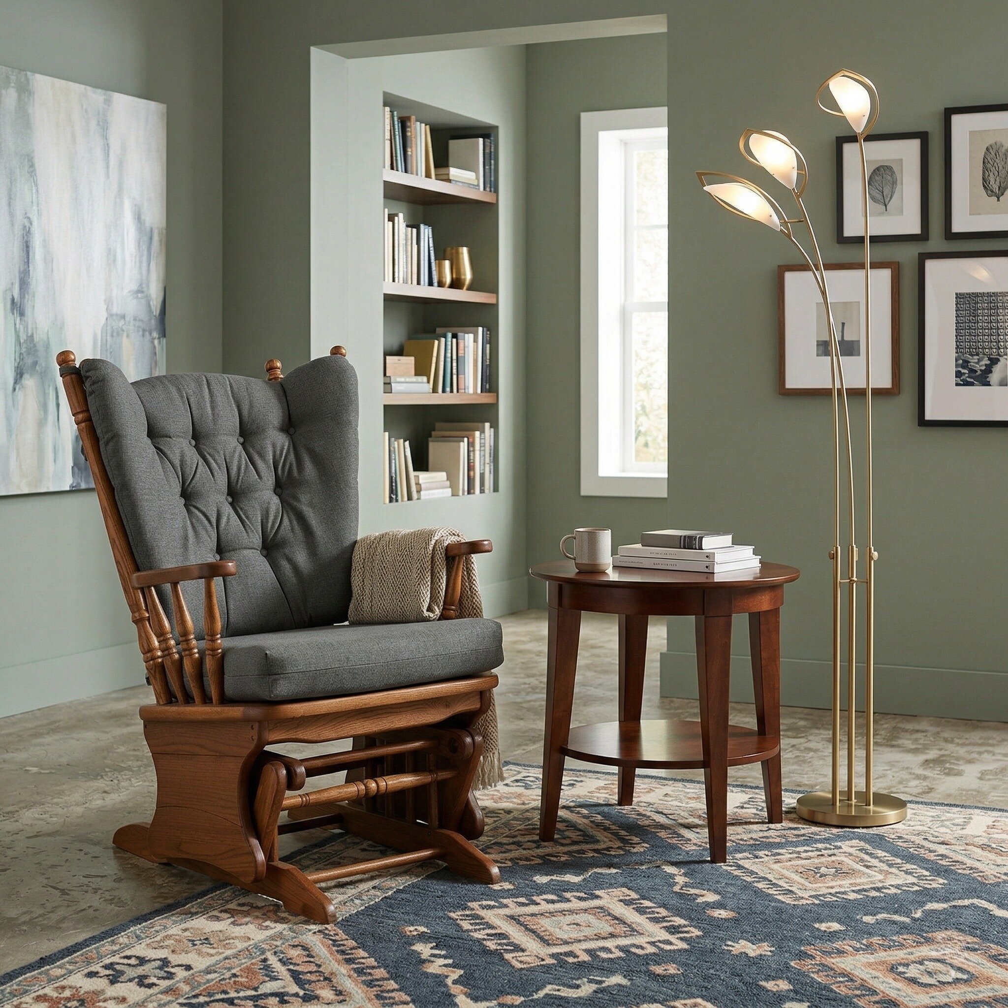 American Made High Back Upholstered Glider Chair | Amish Furniture