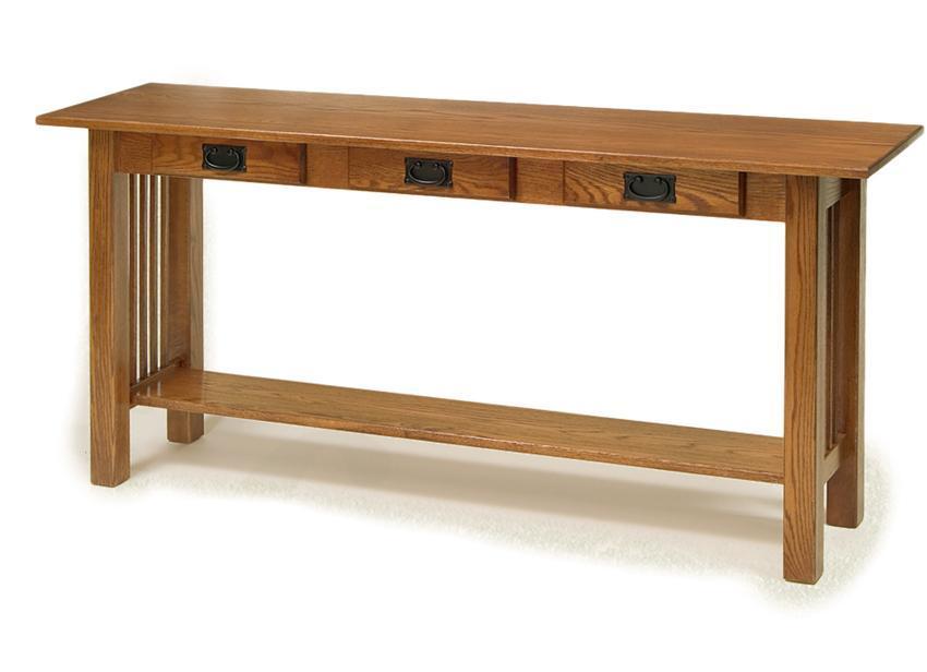 American Mission Sofa Table with Three Drawers from