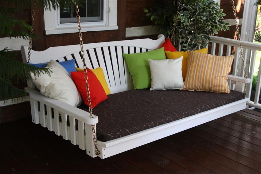 Pine Fan Back Swing Bed by DutchCrafters Amish Furniture