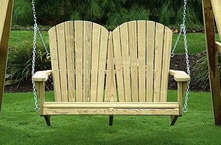 Pine Fan-Back Adirondack Front Porch Swing |