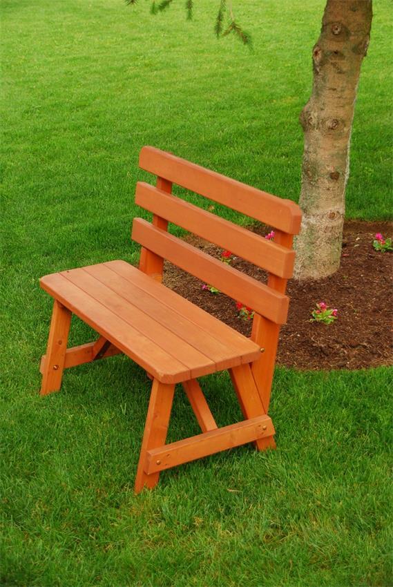 Pine Wood Outdoor Bench from DutchCrafters Amish Furniture