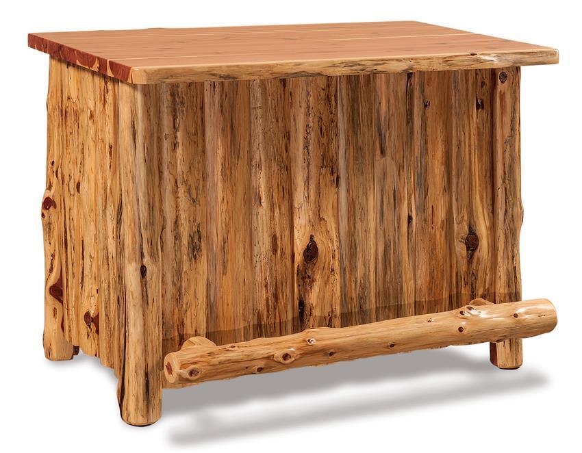 Amish Rustic Cedar Log Furniture Bar