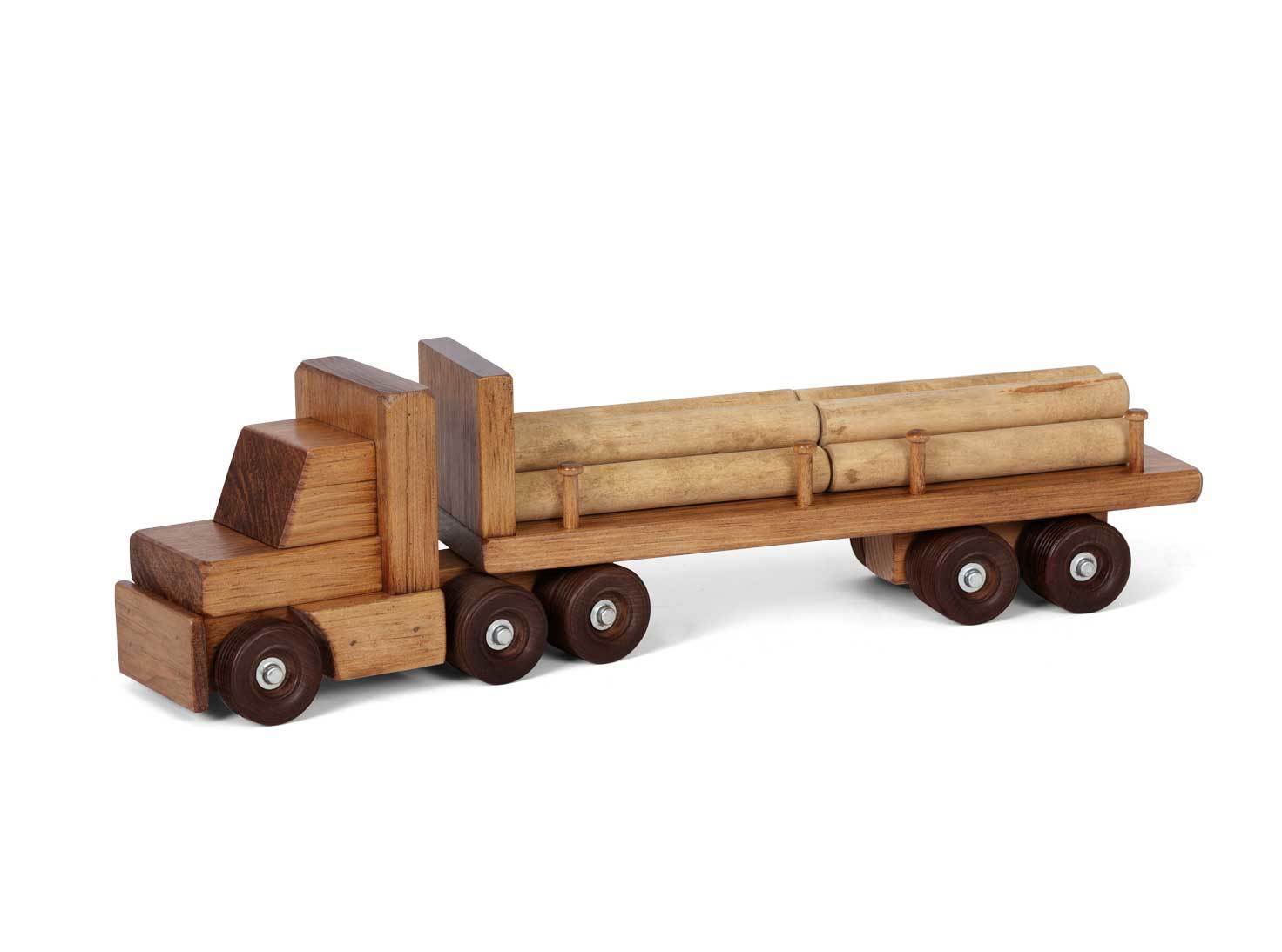 Amish Handmade Wooden Toy Truck with Logs from DutchCrafters Amish