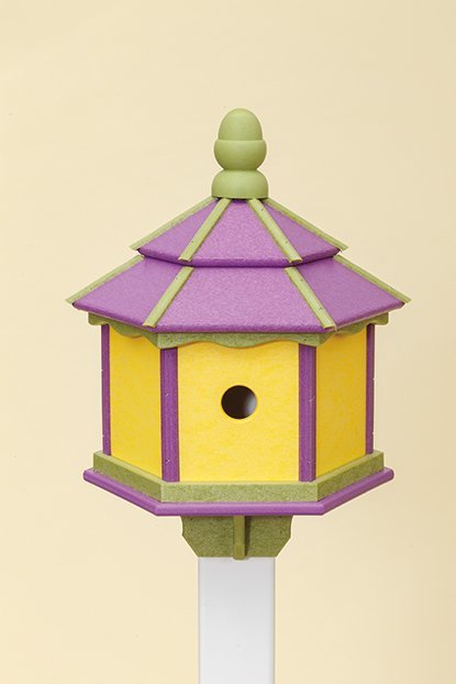 3-Hole Hexagon Bird House - Amish Handcrafted from Poly Lumber