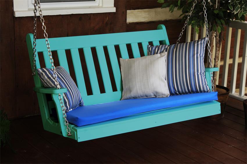 Poly Outdoor Daisy Garden Swing from DutchCrafters Amish Furniture