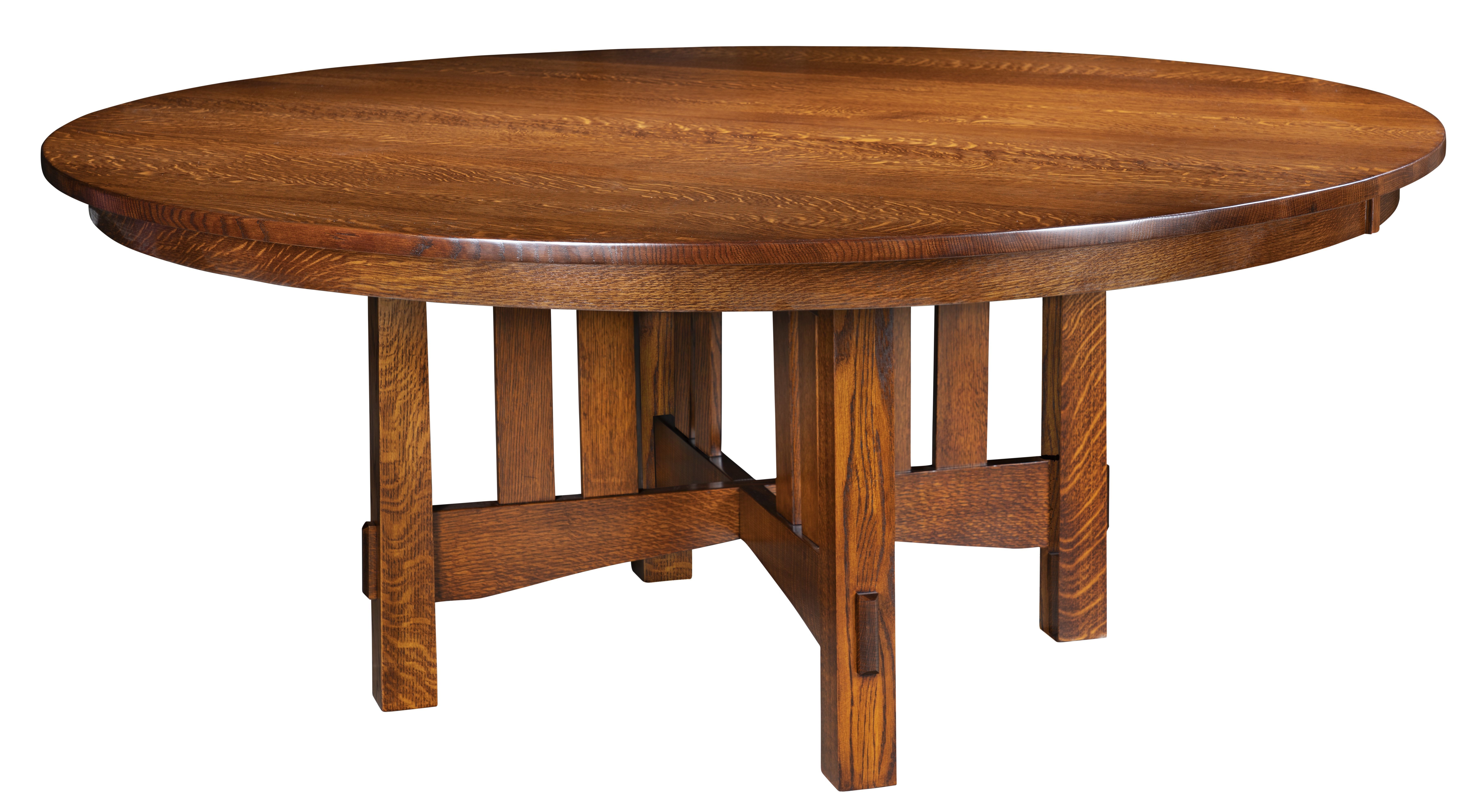 Salisbury Round Mission Trestle Dining Table from DutchCrafters Amish