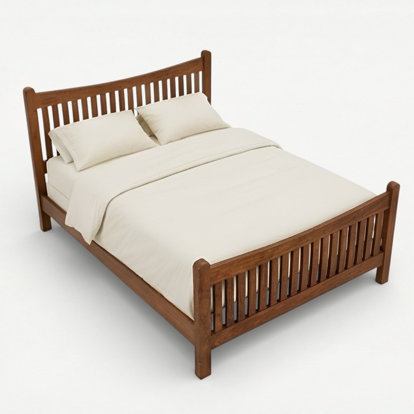 Slatted Bed with Curved Headboard & Footboard | DutchCrafters