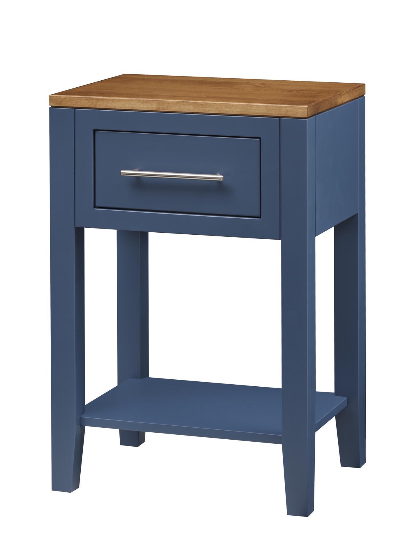 Milan Solid Wood One-Drawer Night Stand with Bottom Shelf from