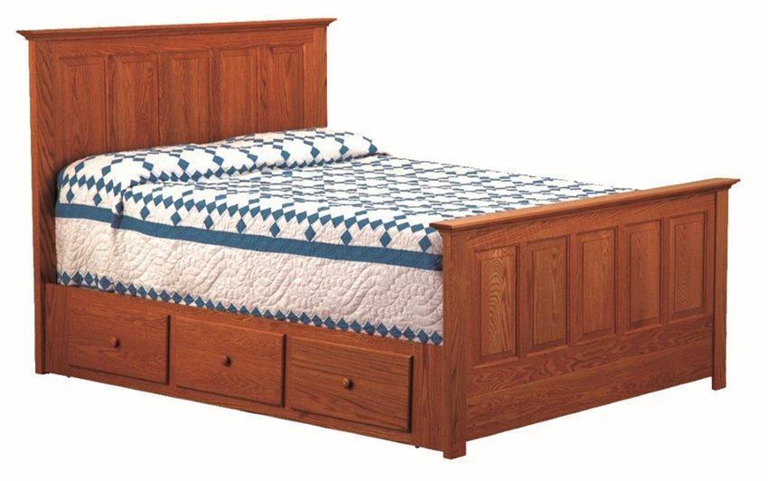 Amish Springfield Bed with Storage Rails from DutchCrafters Amish