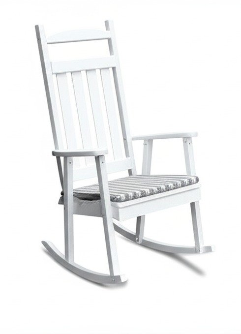 Amish Yellow Pine Wood Classic Porch Rocker - Handcrafted Outdoor
