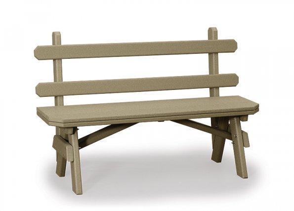 Poly 42" X-Wide Garden Bench with Back from DutchCrafters Amish