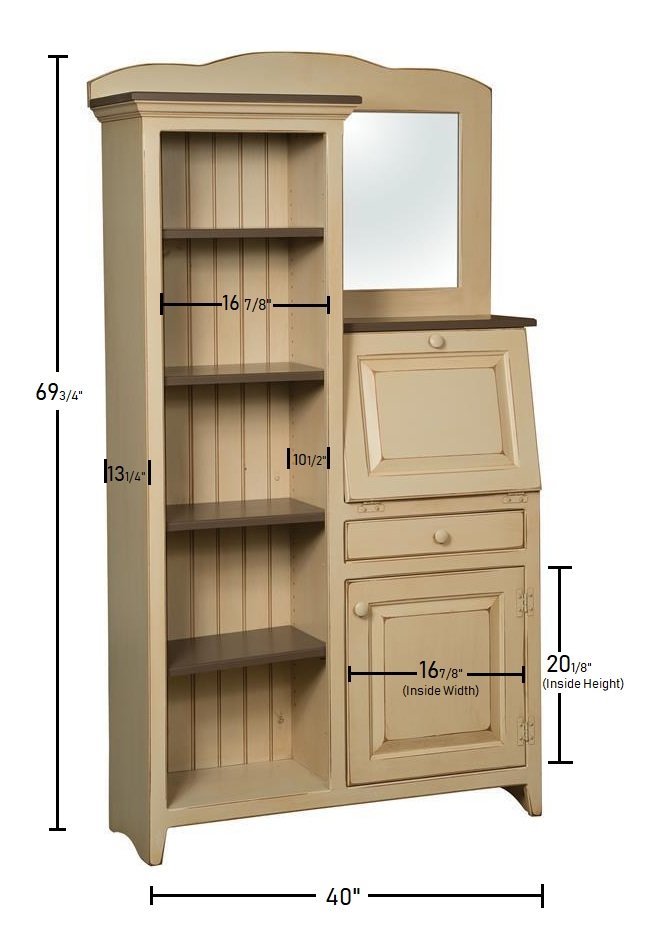 Amish Side By Pine Secretary Desk And Bookcase