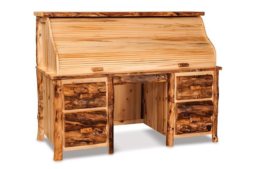 Traditional Roll-Top Desk In Rustic Style |
