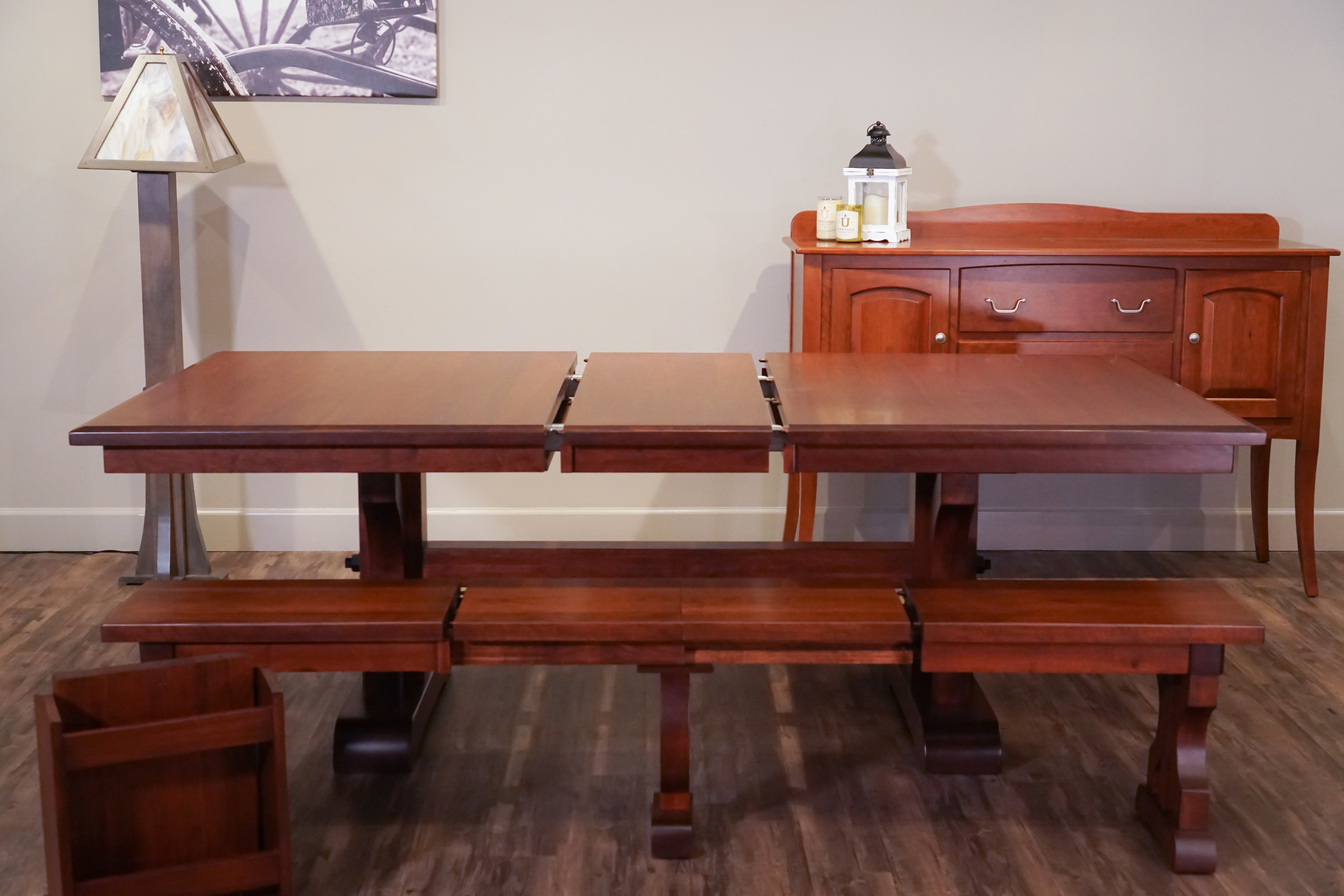 Barstow Trestle Table With Plank Top And Breadboard Ends