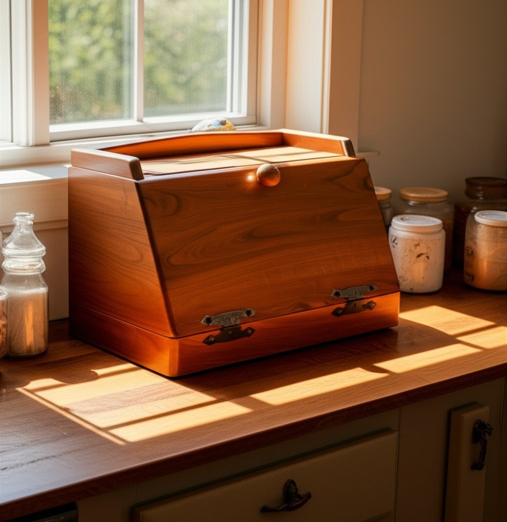 Wooden Bread Box for Kitchen Counter – Amish Made in USA
