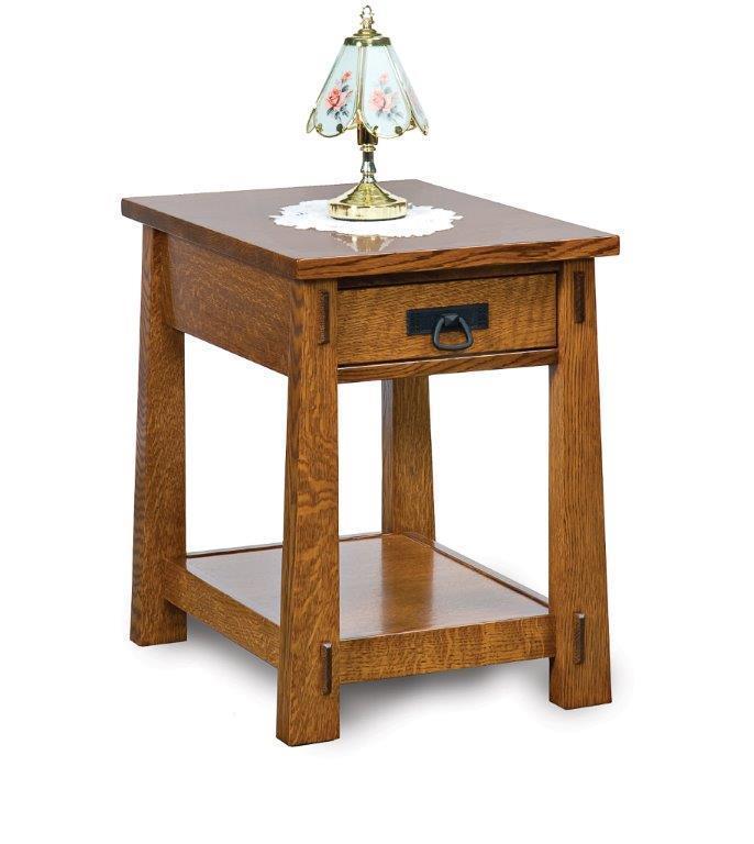 Solid Wood Mission End Table by DutchCrafters Amish Furniture