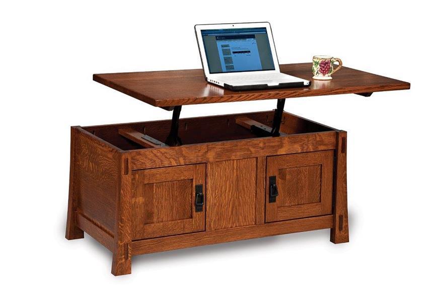 Mission Lift Top Coffee Table Cabinet from DutchCrafters Amish