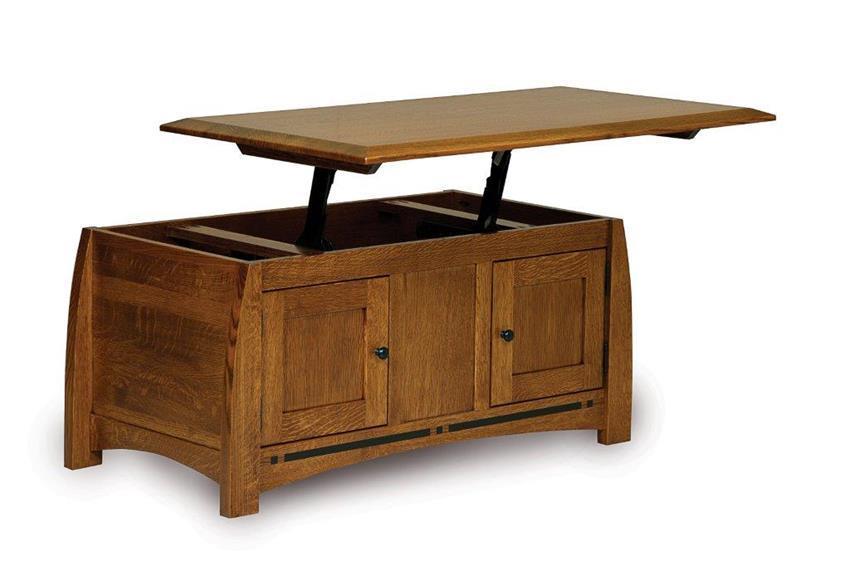 Amish Boulder Creek Enclosed Lift Top Coffee Table With Doors