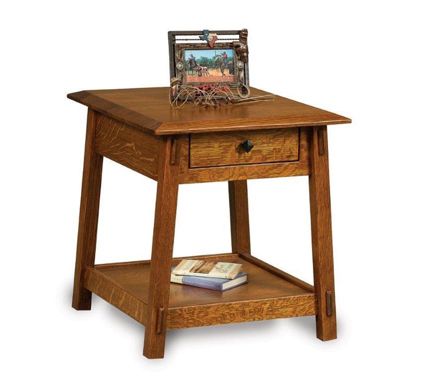Oak Mission End Table with Drawer from DutchCrafters Amish Furniture