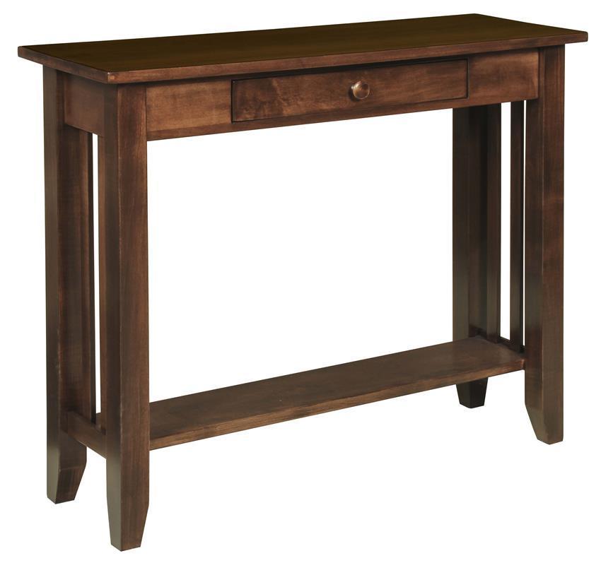 Hardwood Large Mission Hall Table with Drawer from