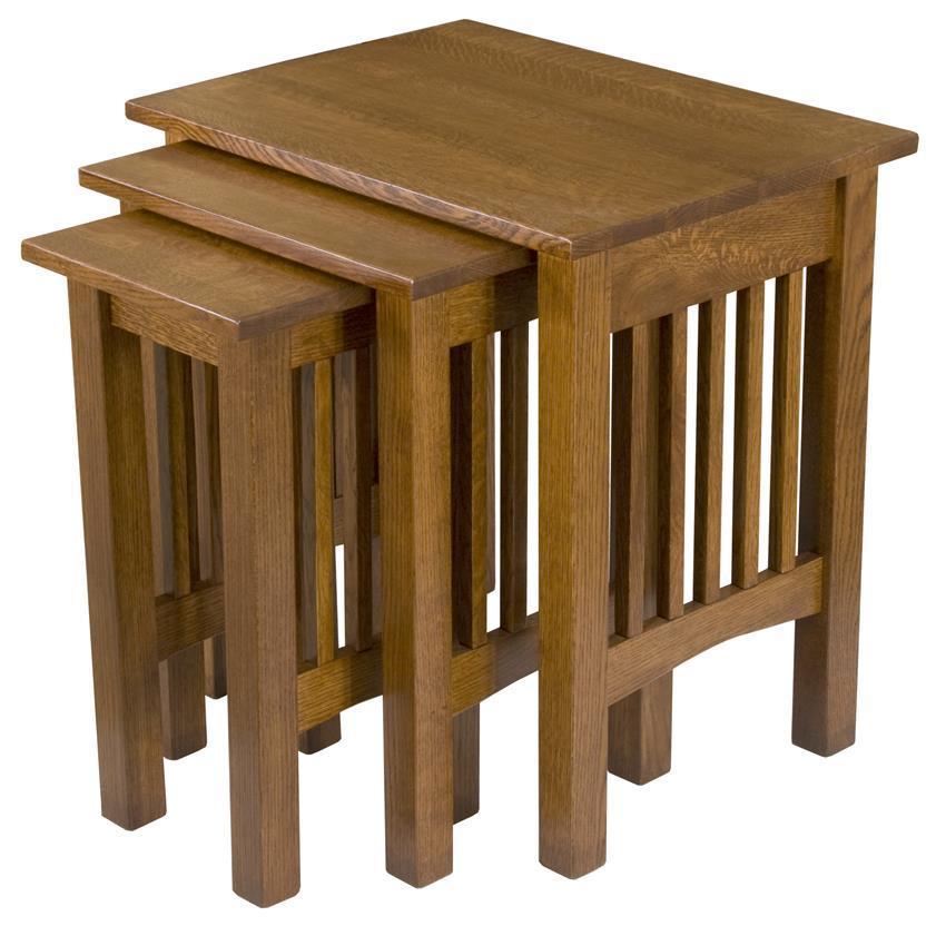 Slatted Nesting Table Set from DutchCrafters Amish Furniture