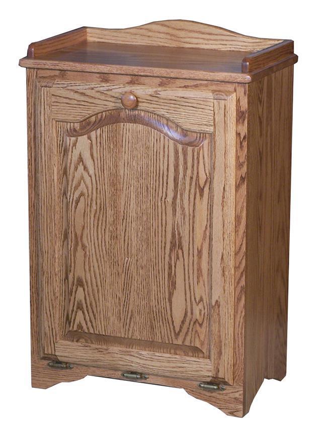 Oak Wood Tall Tilt-Out Waste Bin with Raised Panel Door from