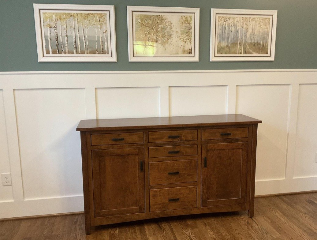 66" Solid Wood Dining Buffet Cabinet - Amish Handcrafted