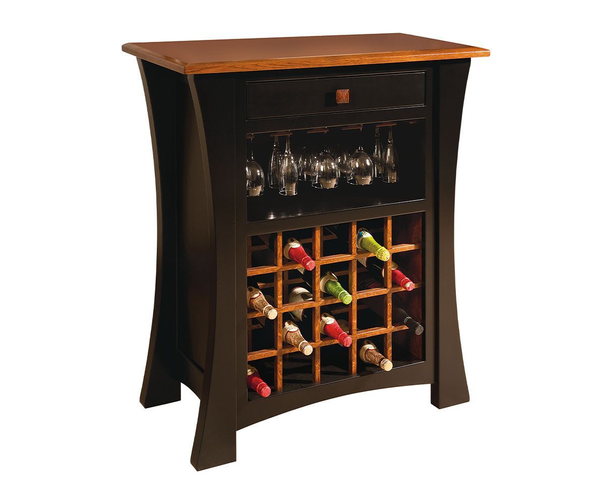 Custom Made Dining Cabinet with Wine Storage - Amish Handcrafted