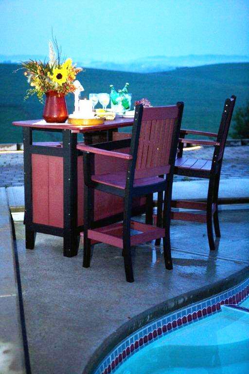 Berlin Gardens Poly Outdoor Bar Set with Mission Bar Chairs from