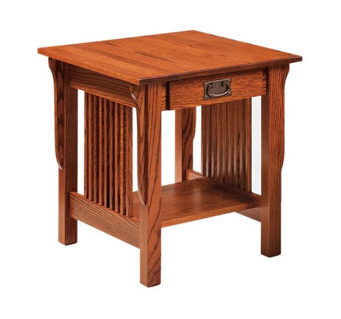 Amish Crafted Mission Large End Table - Quick Ship Solid Oak Wood
