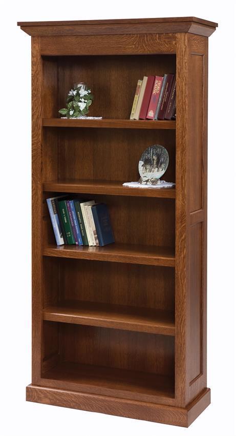 Amish-Crafted Library Bookcase with Crown Molding |