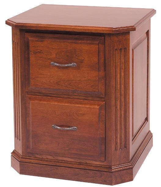 Solid Wood Filing Cabinet with Fluted Corners |