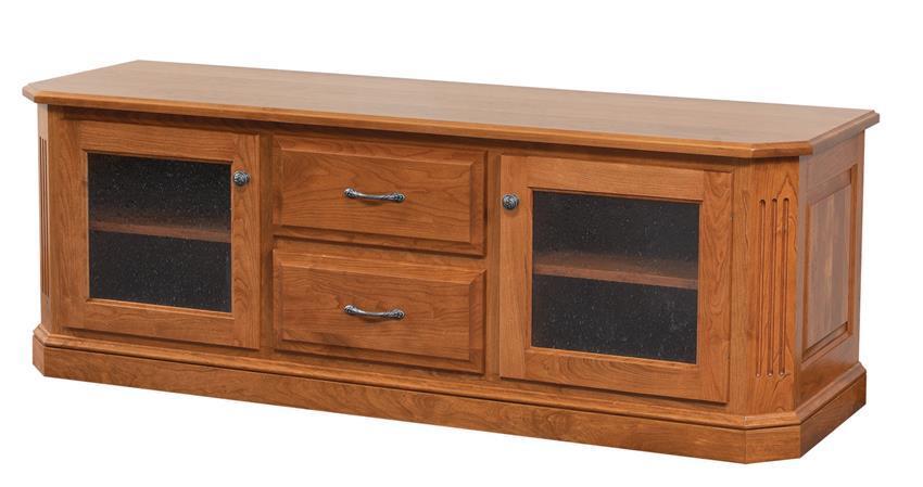 Amish TV Stand with Fluted Corners | Solid Wood Amish Furniture