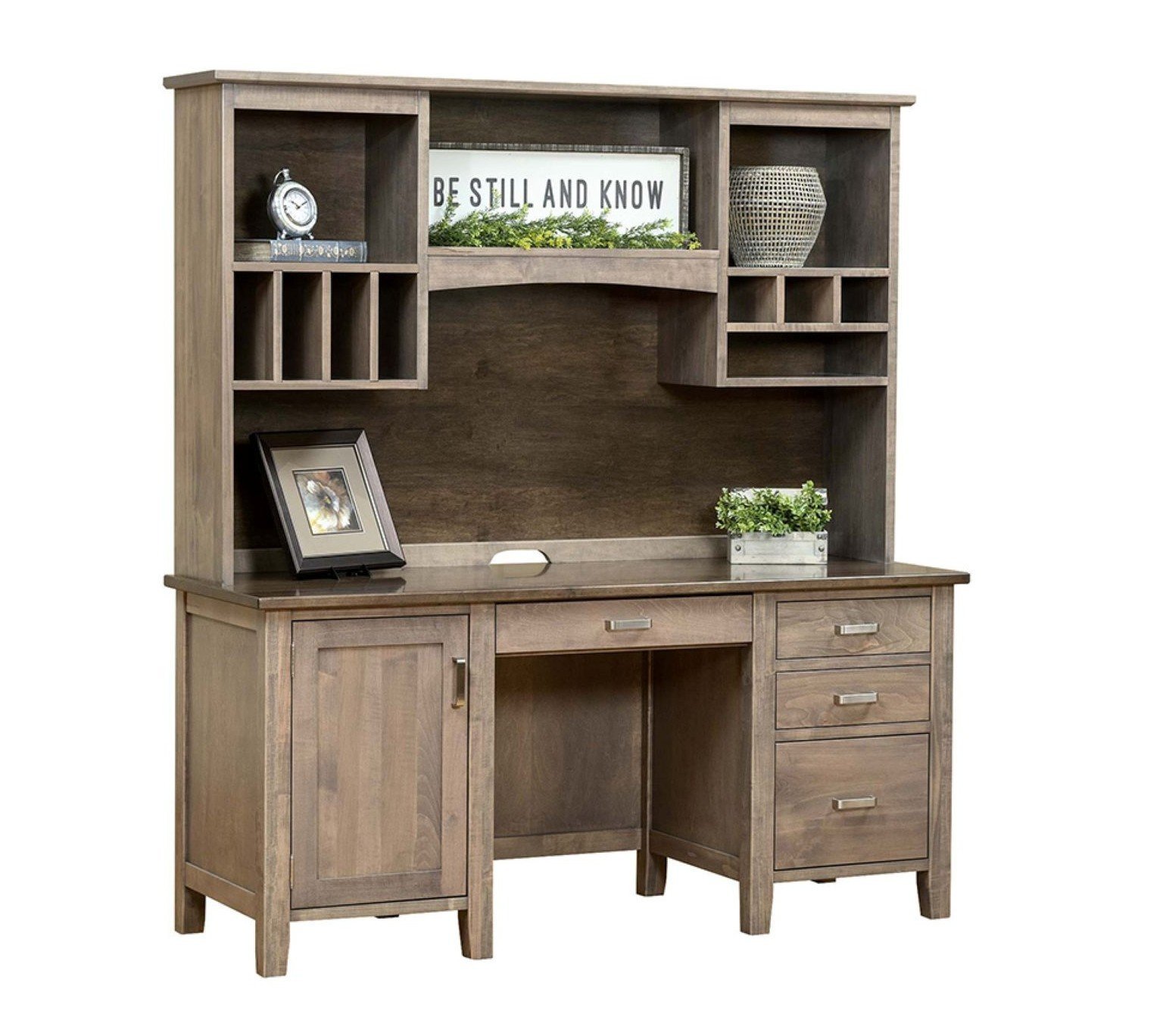 Amish Credenza Desk with Optional Hutch Storage |