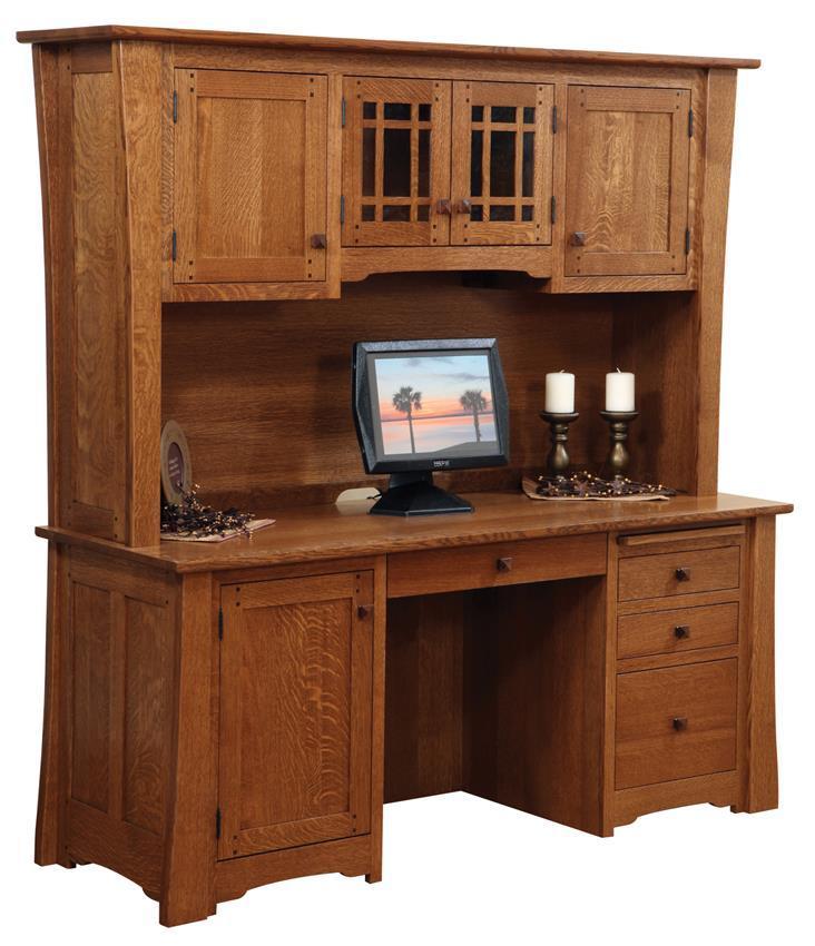 Amish Jamestown Credenza Desk With Optional Hutch Top
