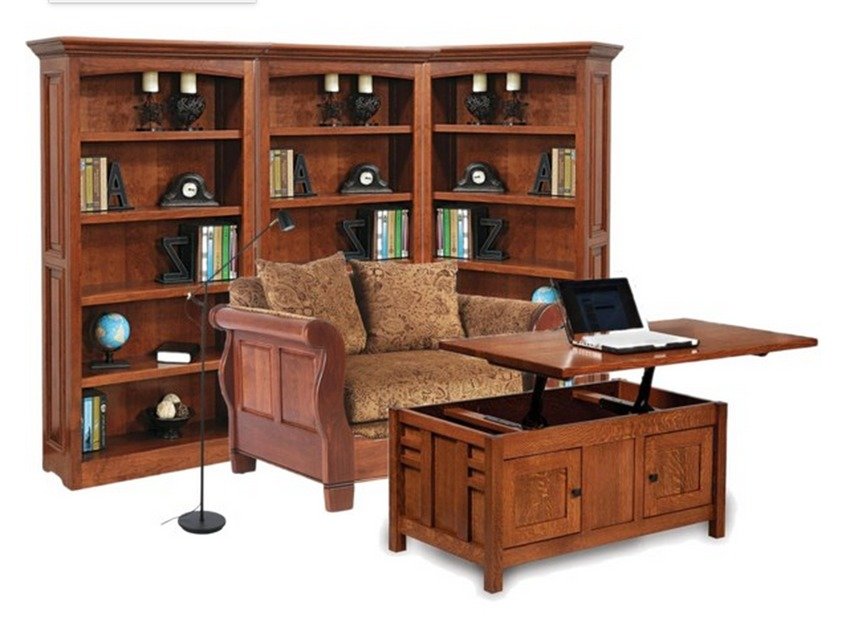 アンティーク家具　MISSION BOOKCASE UNIT Craftsman Mission Bookcase - Amish Direct Furniture