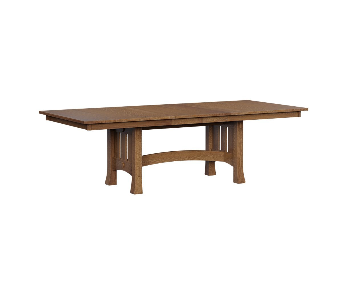 Mission Trestle Dining Room Table - Amish Solid Wood Tables