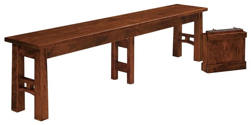 Mission Solid Wood Extendable Dining Bench - Amish Handcrafted
