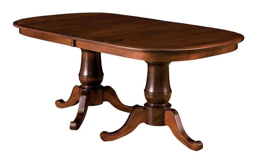 Hardwood Double Pedestal Dining Table - Amish Handcrafted Tables