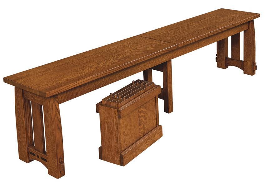 Mission Backless Dining Bench with Extensions - Amish Handcrafted