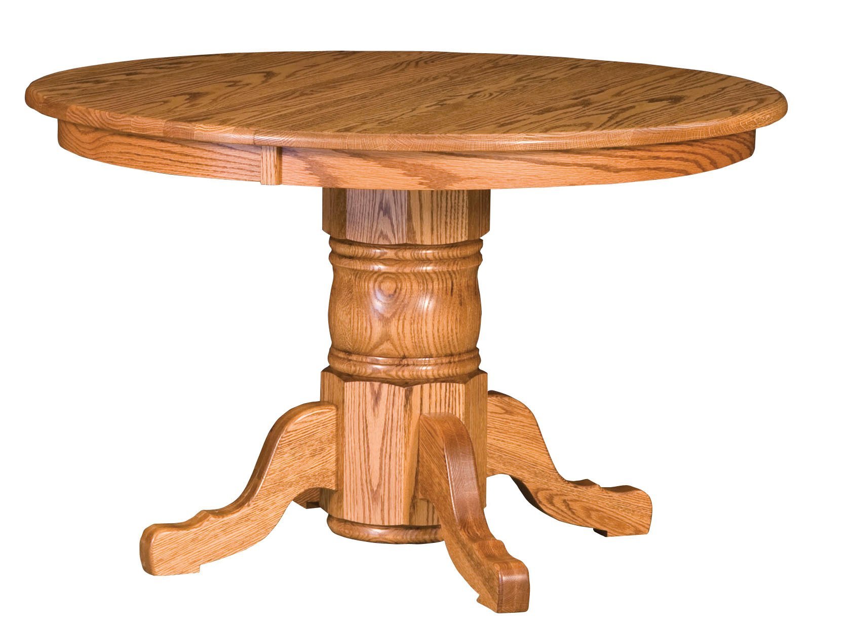 Hardwood Traditional Single Pedestal Table Pedestal Dining Table from