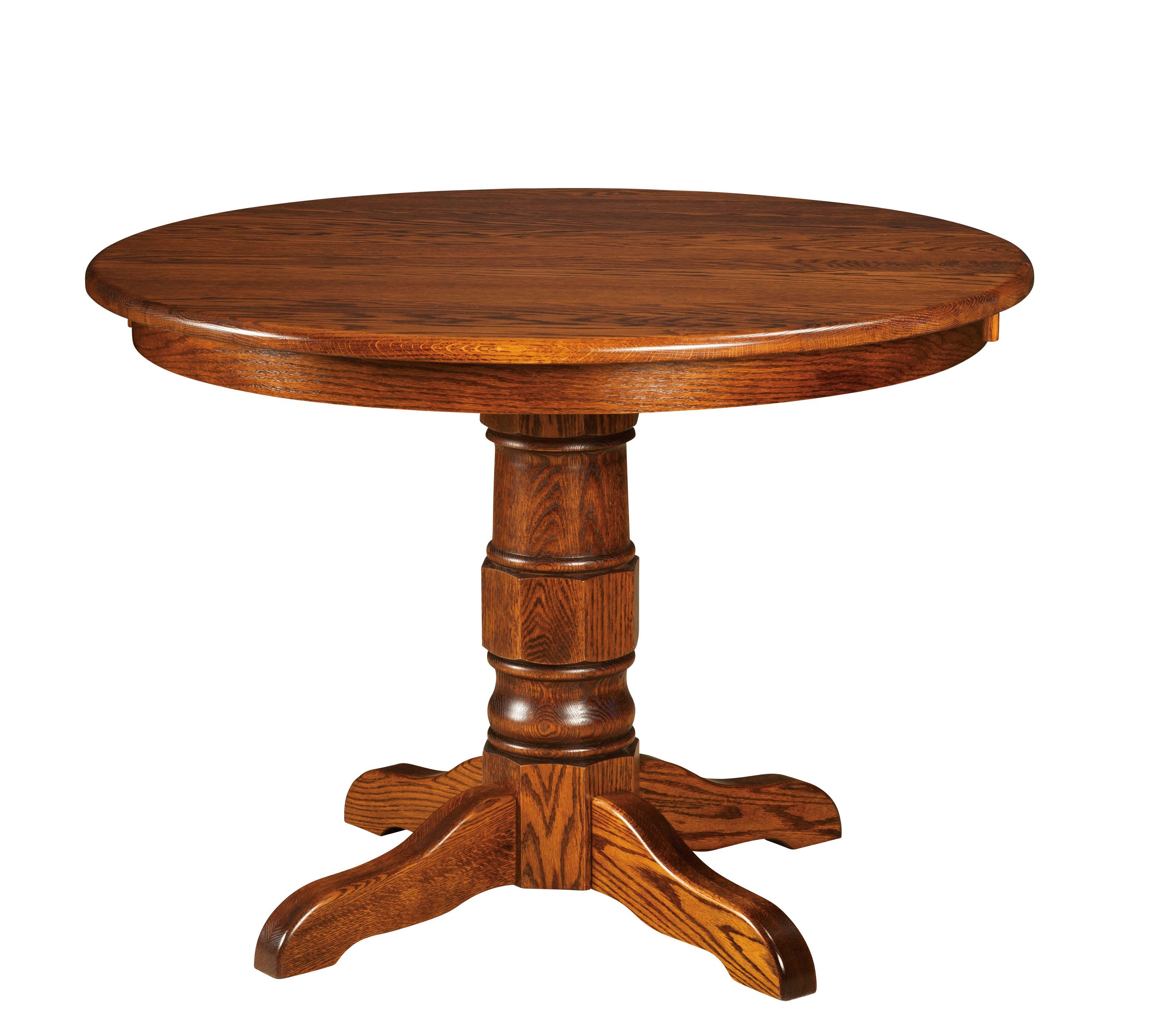 Traditional Single Pedestal Dining Table - Amish Handcrafted Quality