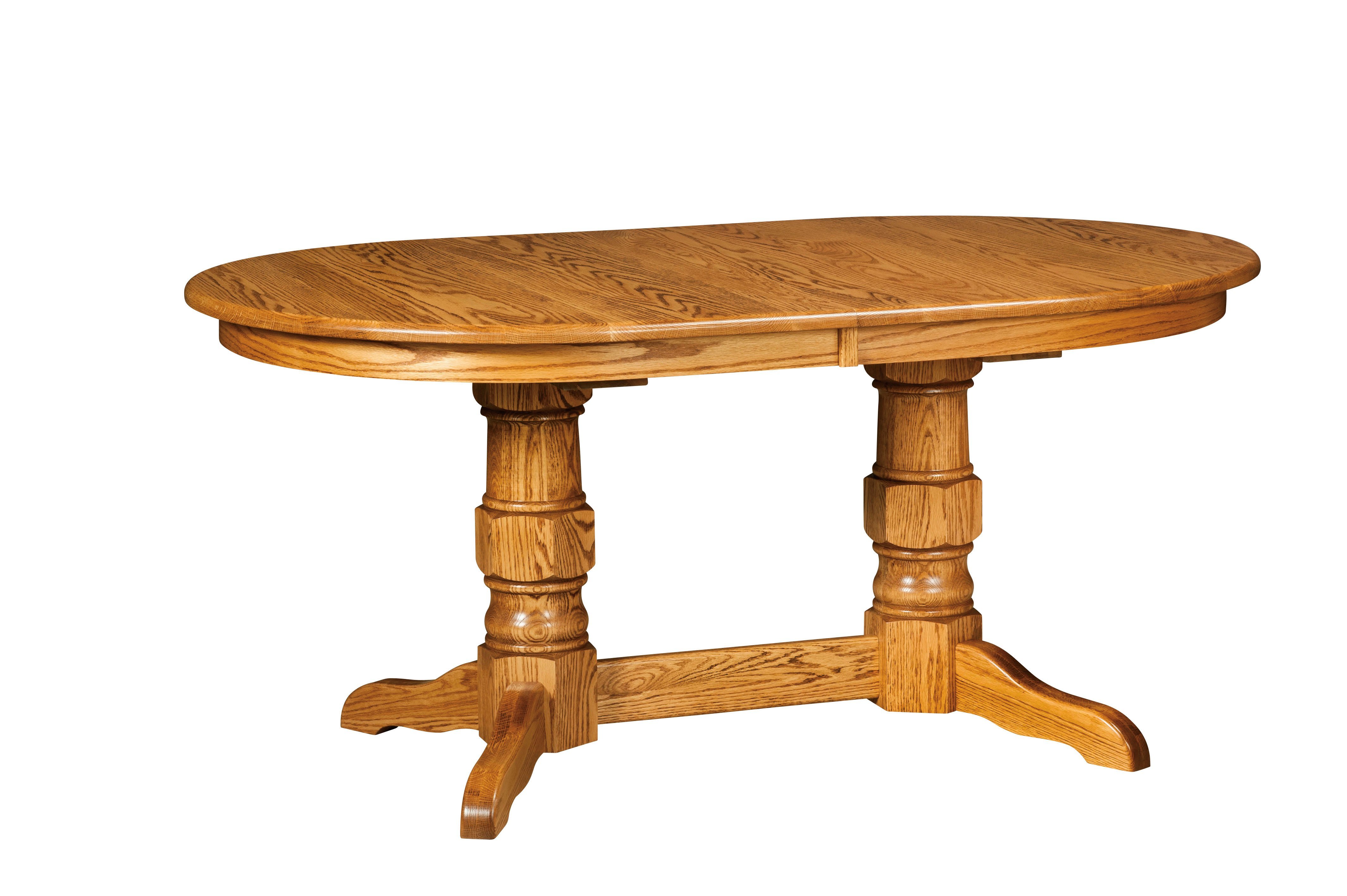 Traditional Wood Double Pedestal Dining Table - Amish Handcrafted
