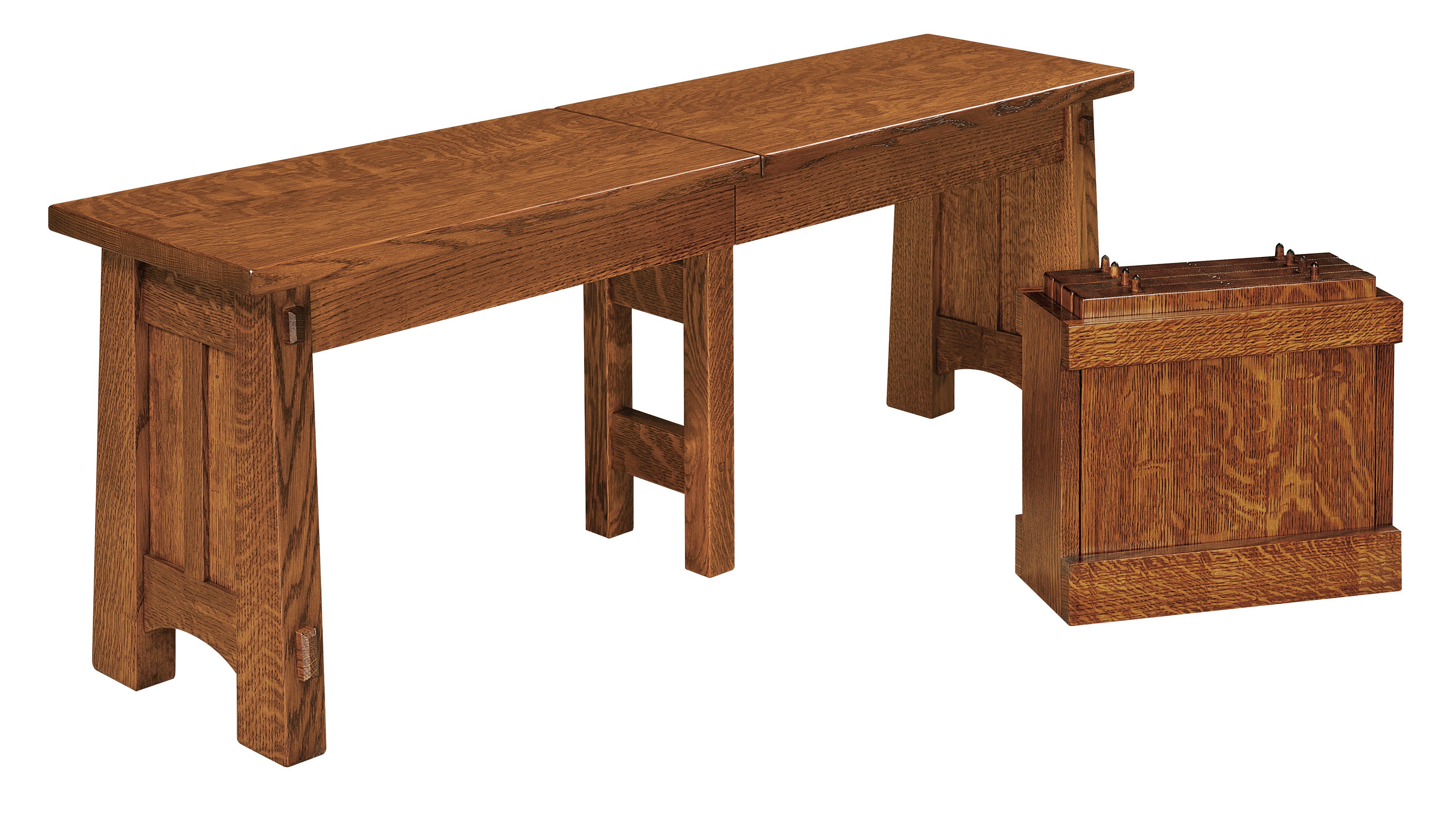 Solid Oak Wood Mission Dining Bench from DutchCrafters Amish Furniture